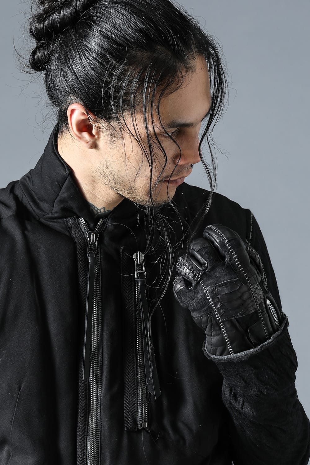 パッチワークマルチレザーオーバーロックグローブ