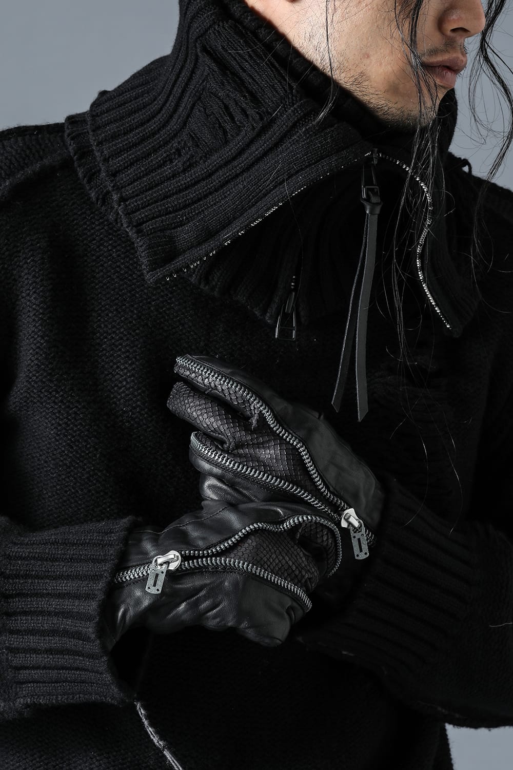 Horse Leather Split Zip Glove