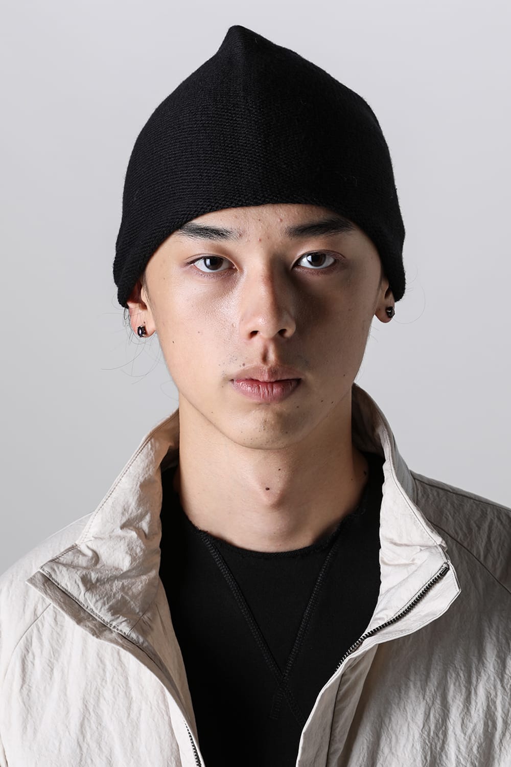 Knit cap cotton / cashmere Black