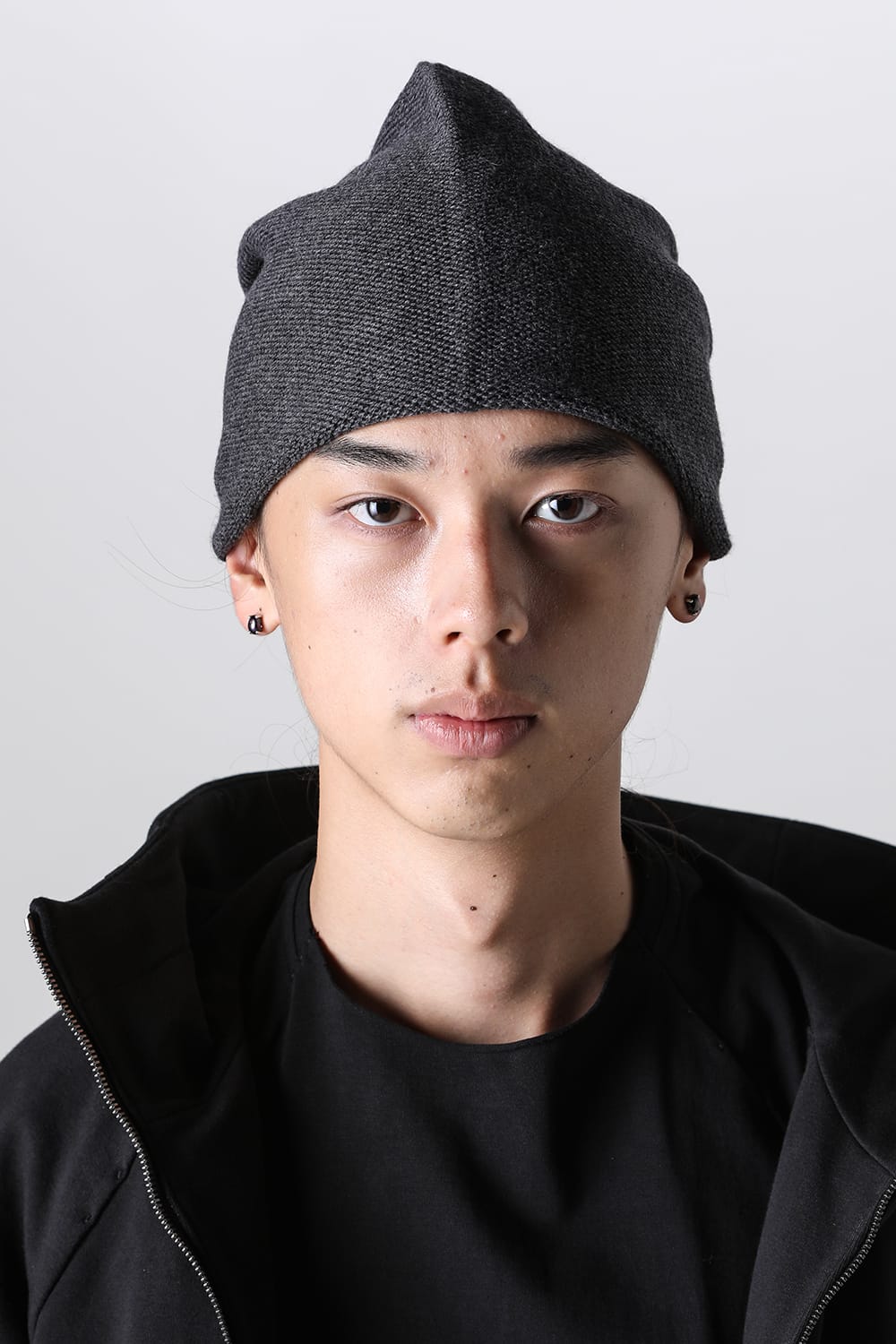 Knit cap cotton / cashmere Charcoal