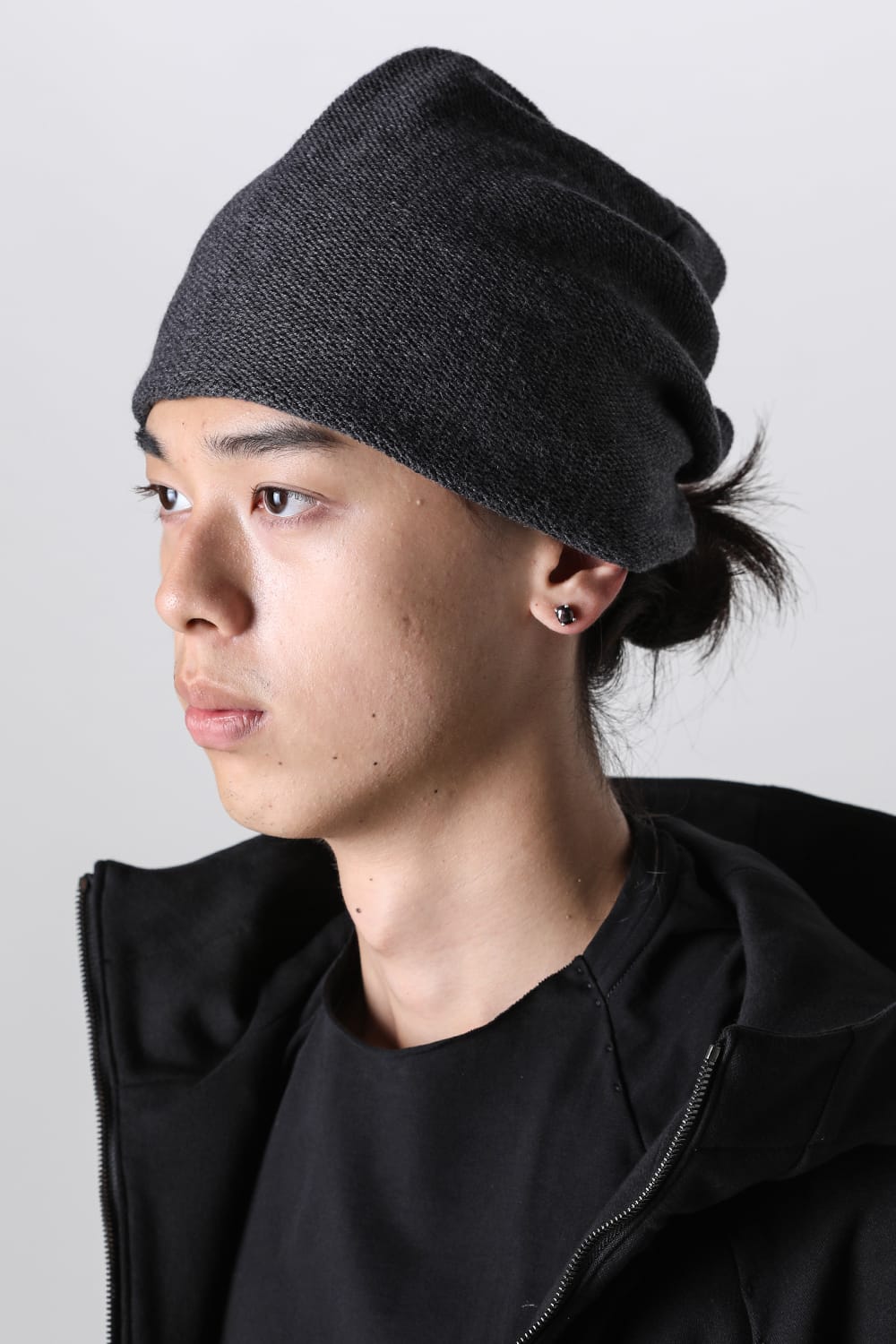 Knit cap cotton / cashmere Charcoal