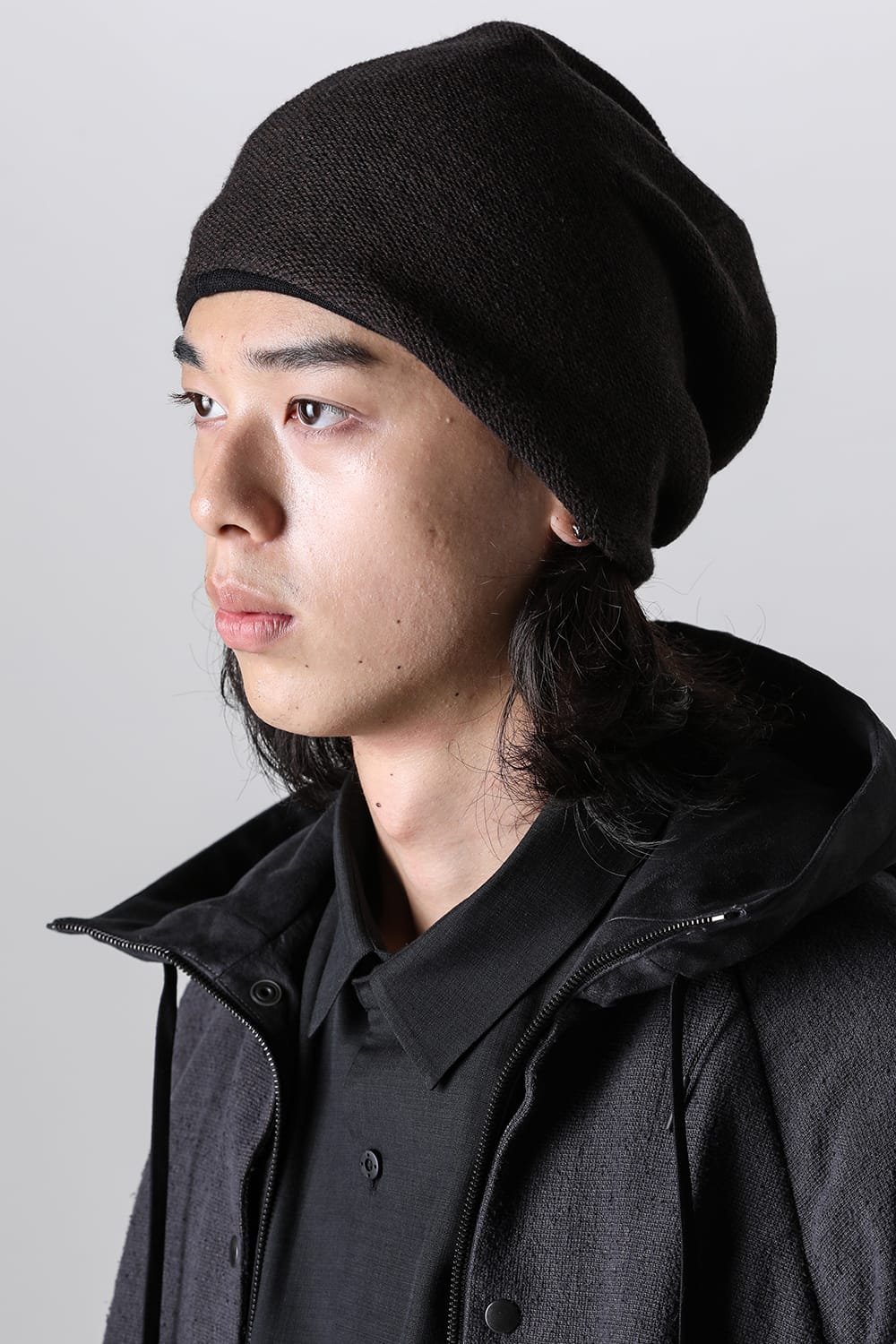 Knit cap cotton / cashmere Chocolate