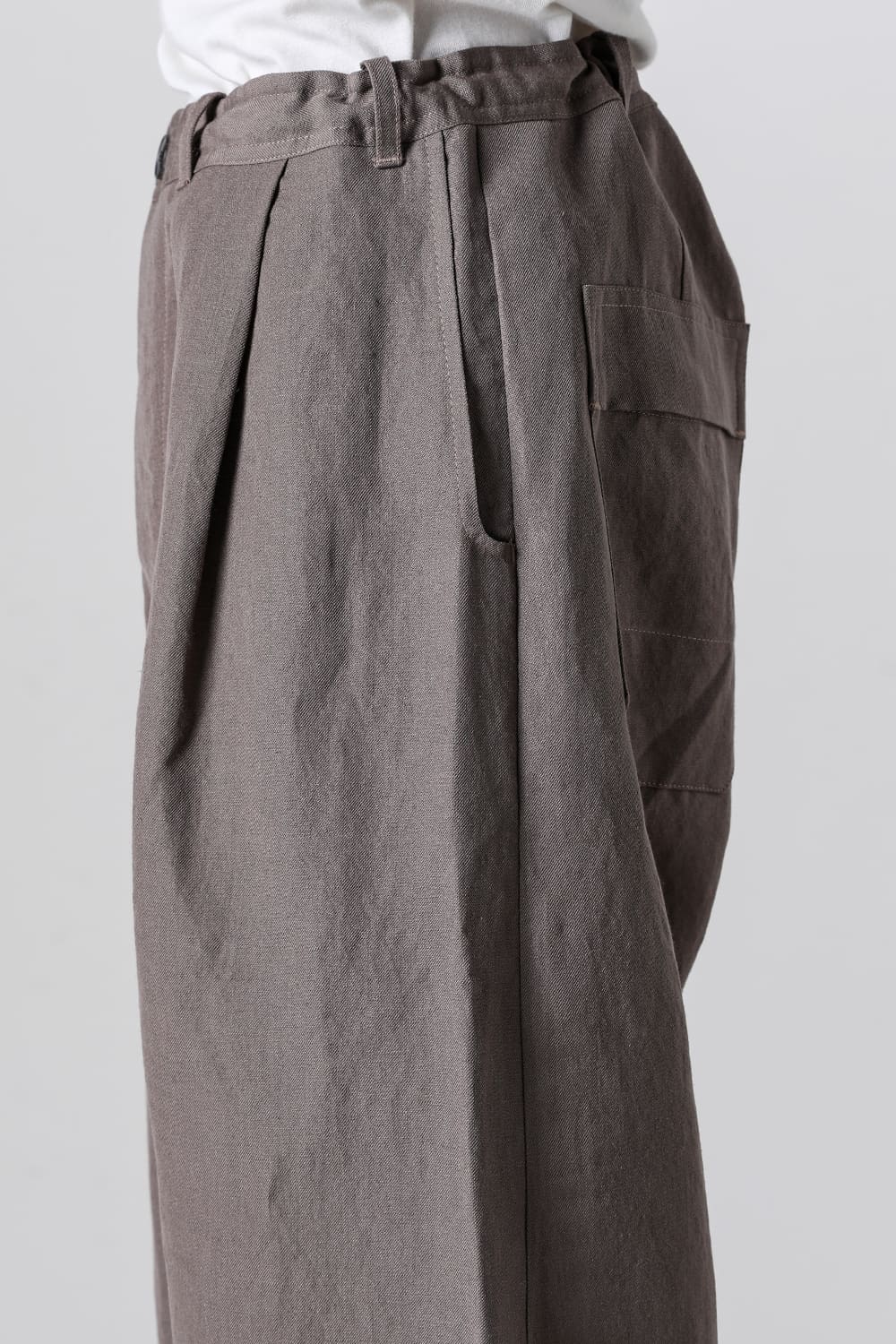 TROUSERS#68 Dove Wool Linen Twill