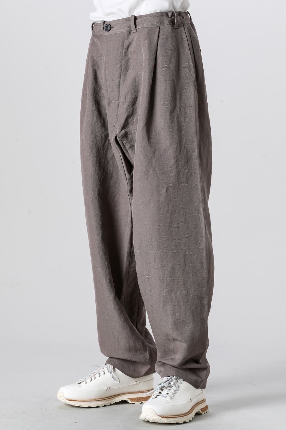 TROUSERS#68 Dove Wool Linen Twill