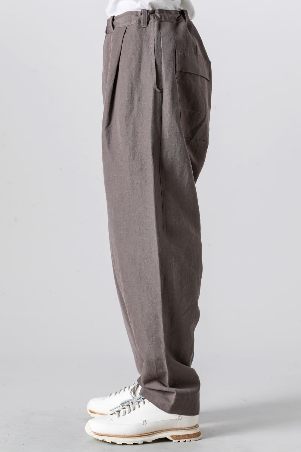 TROUSERS#68 Dove Wool Linen Twill