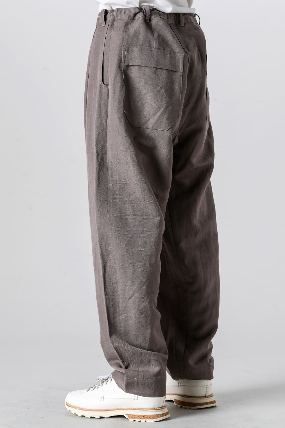 TROUSERS#68 Dove Wool Linen Twill