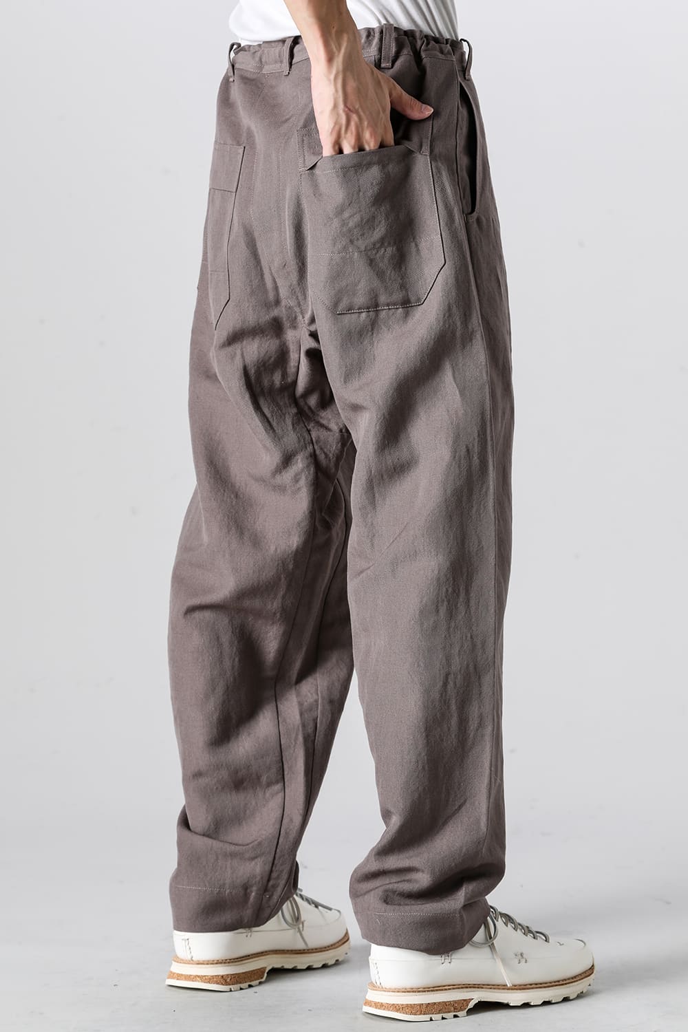 TROUSERS#68 Dove Wool Linen Twill