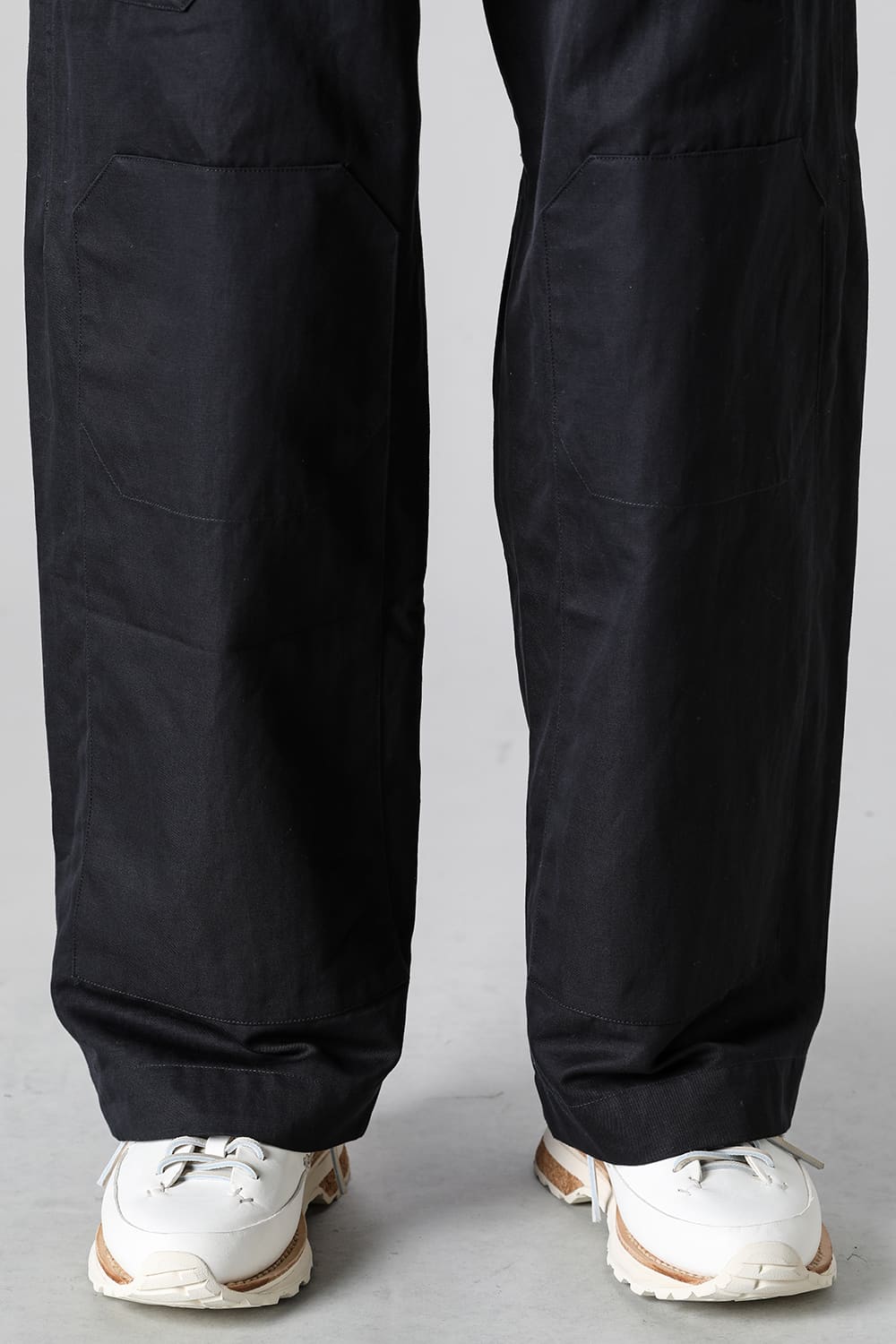 TROUSERS#75 Black Cotton Hemp Dense Twill