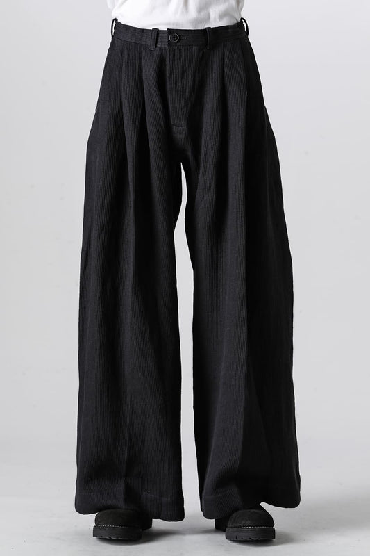 TROUSERS#76 Black Riged Linen