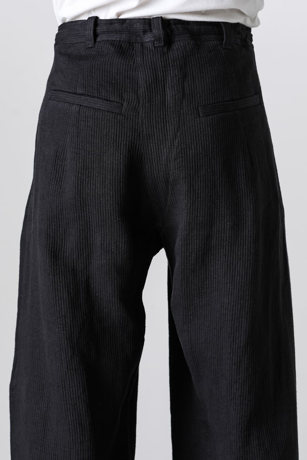 TROUSERS#76 Black Riged Linen