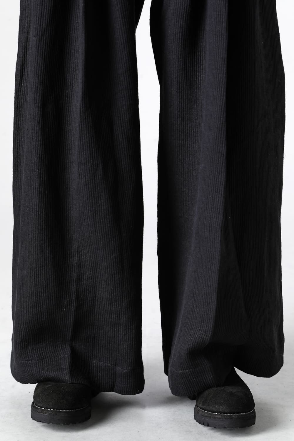 TROUSERS#76 Black Riged Linen