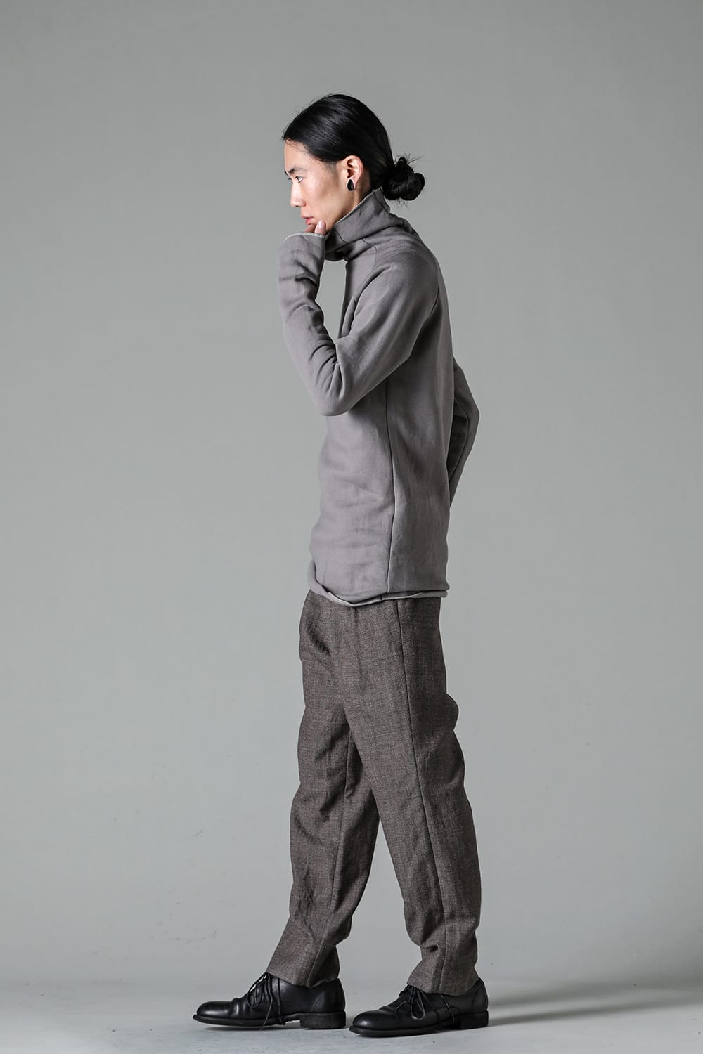 Fleece lining Cottton Bottle Neck Grey
