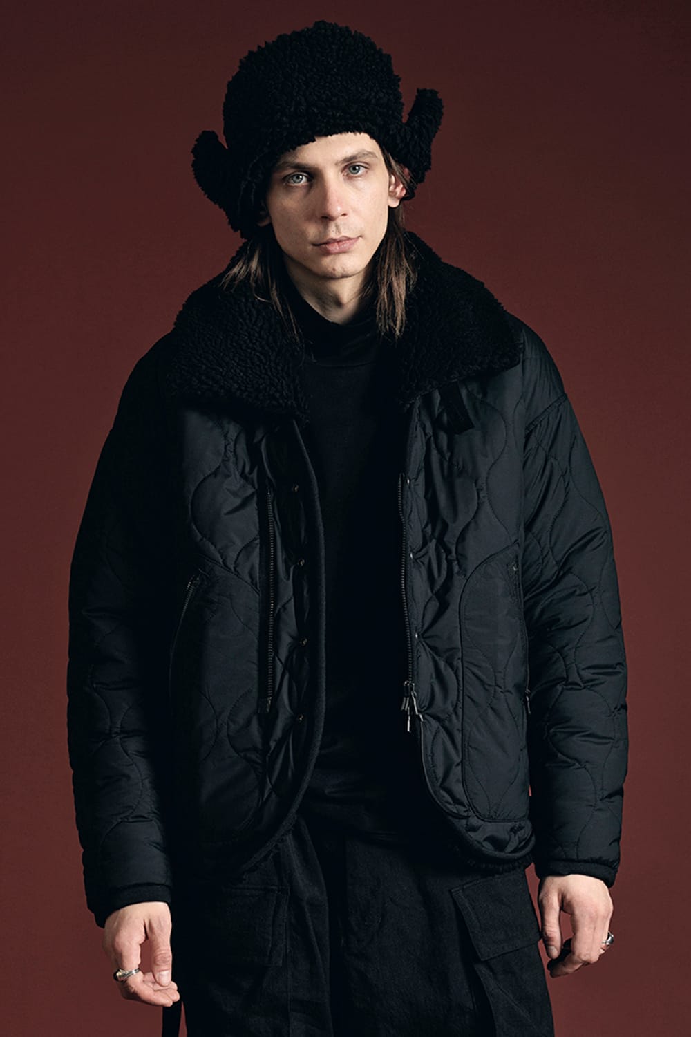 リバーシブル ボア ジャケット