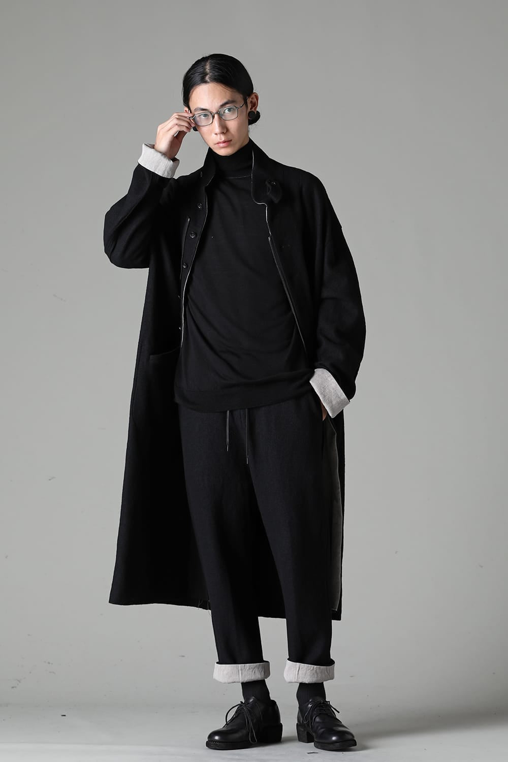 Fulling Wide Cropped Trousers Black