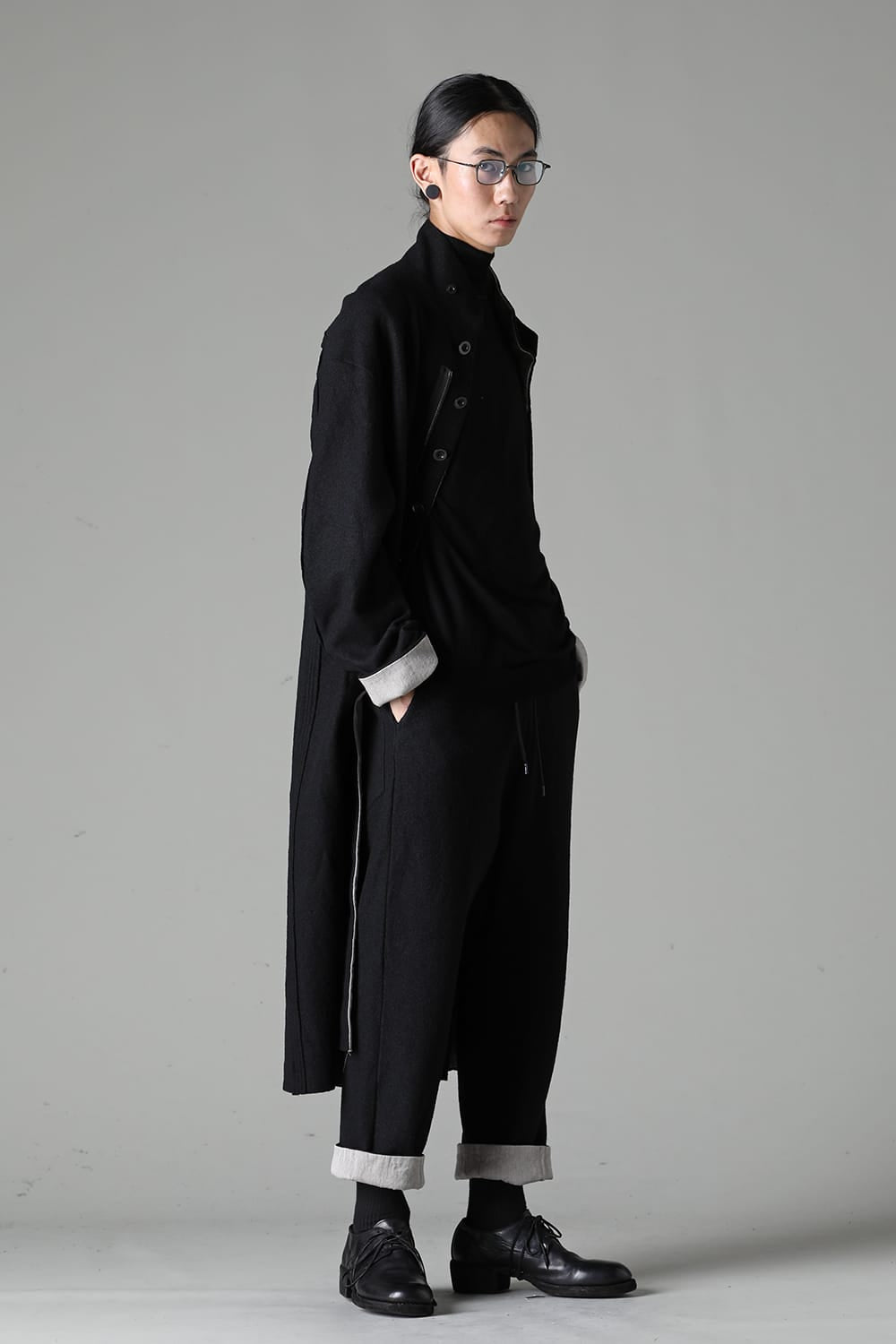 Fulling Wide Cropped Trousers Black