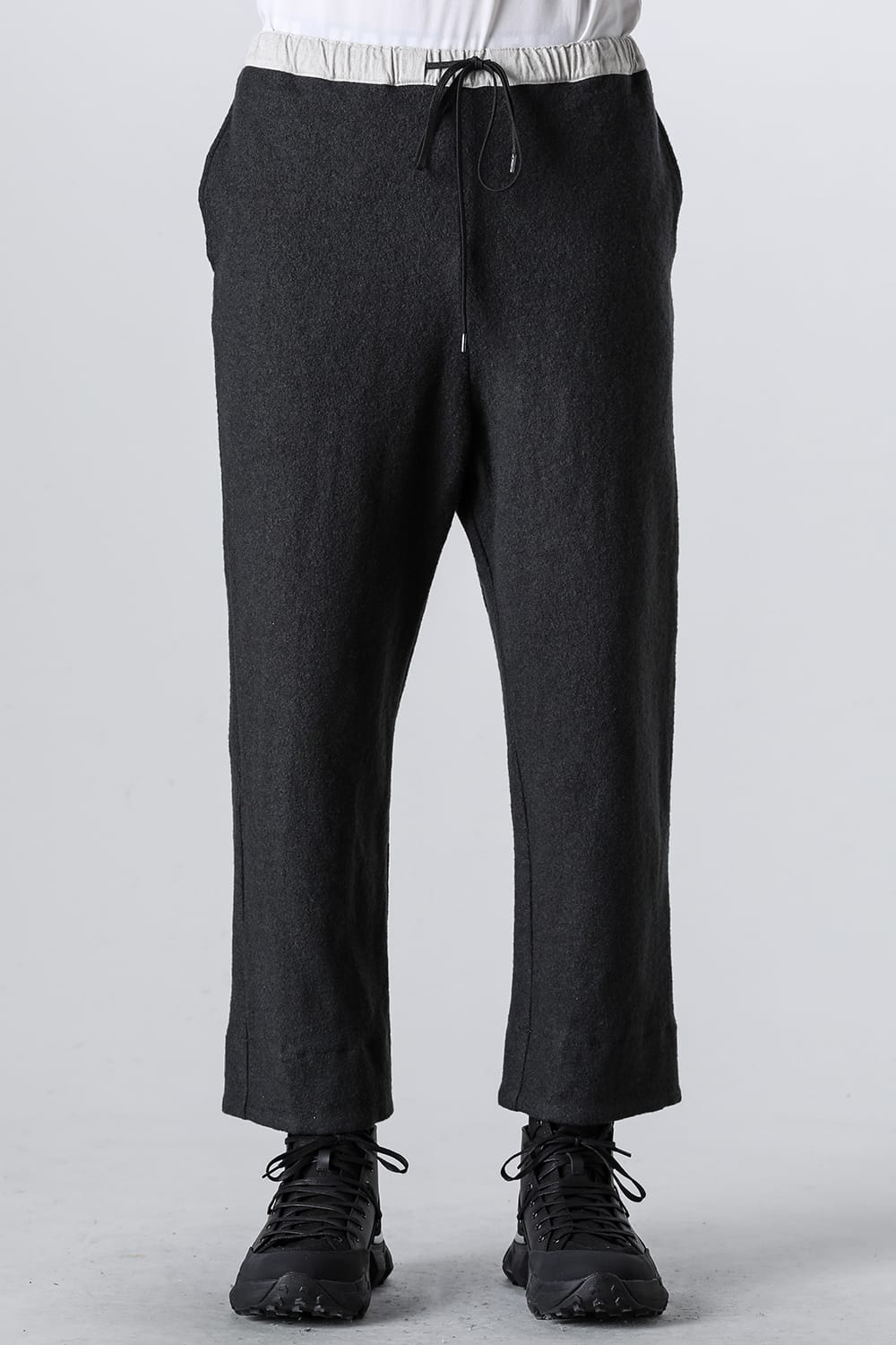 Fulling Wide Cropped Trousers Gray