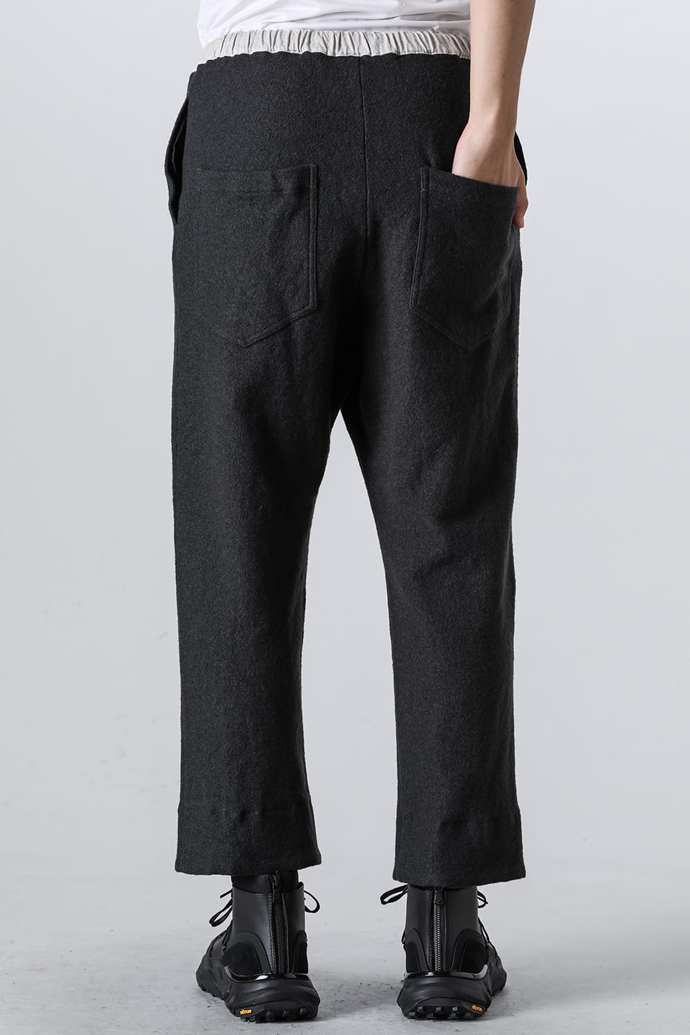 Fulling Wide Cropped Trousers Gray