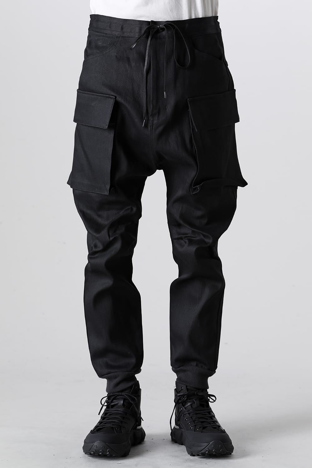 Black Denim Cargo Pants