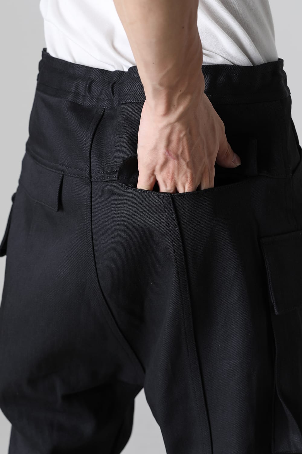 Black Denim Cargo Pants