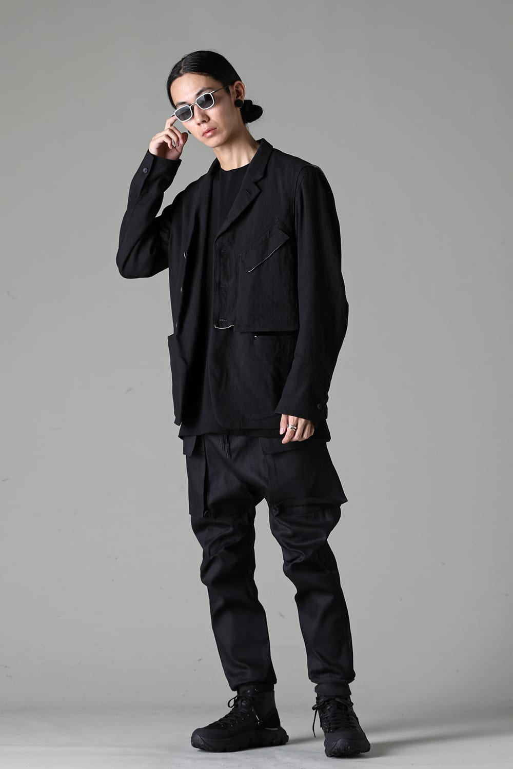 Black Denim Cargo Pants