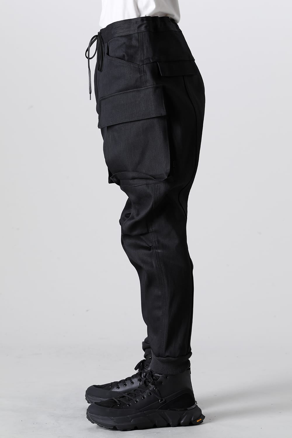 Black Denim Cargo Pants