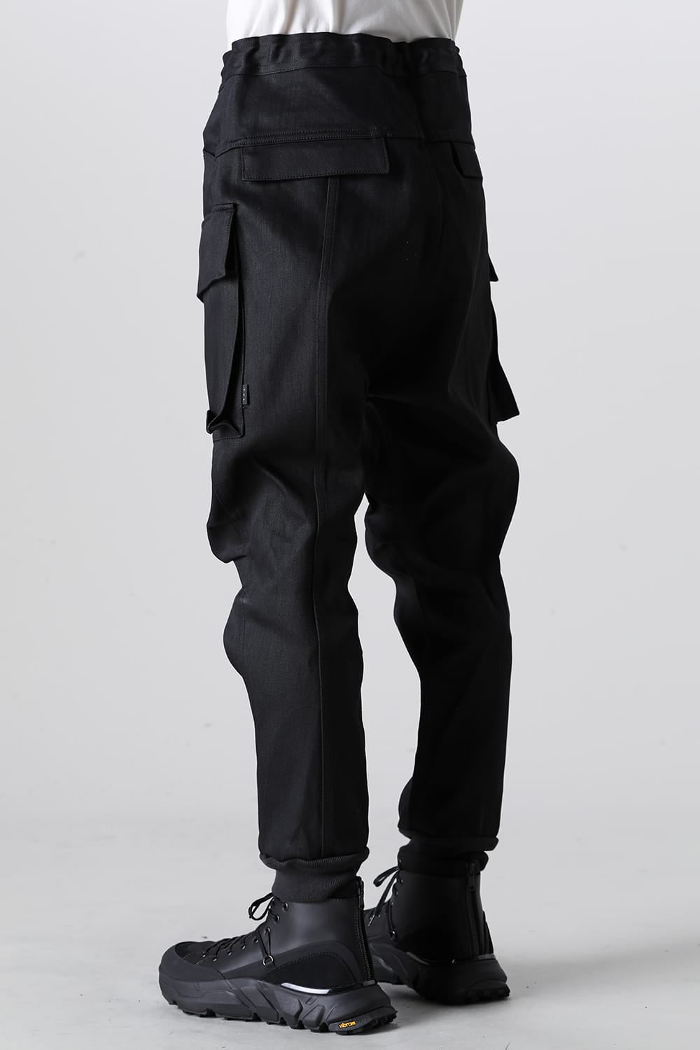 Black Denim Cargo Pants