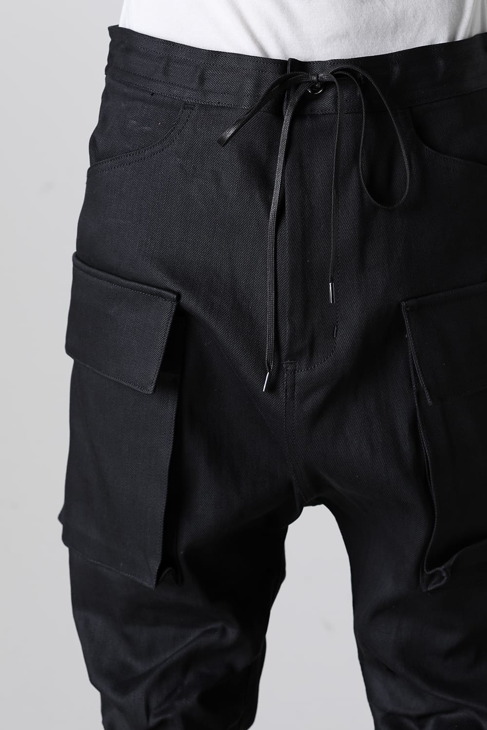 Black Denim Cargo Pants