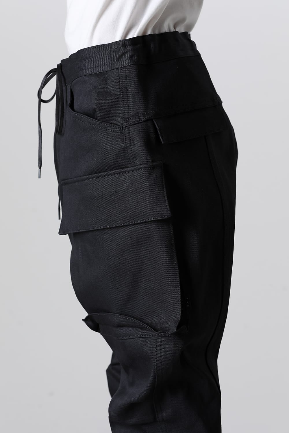 Black Denim Cargo Pants