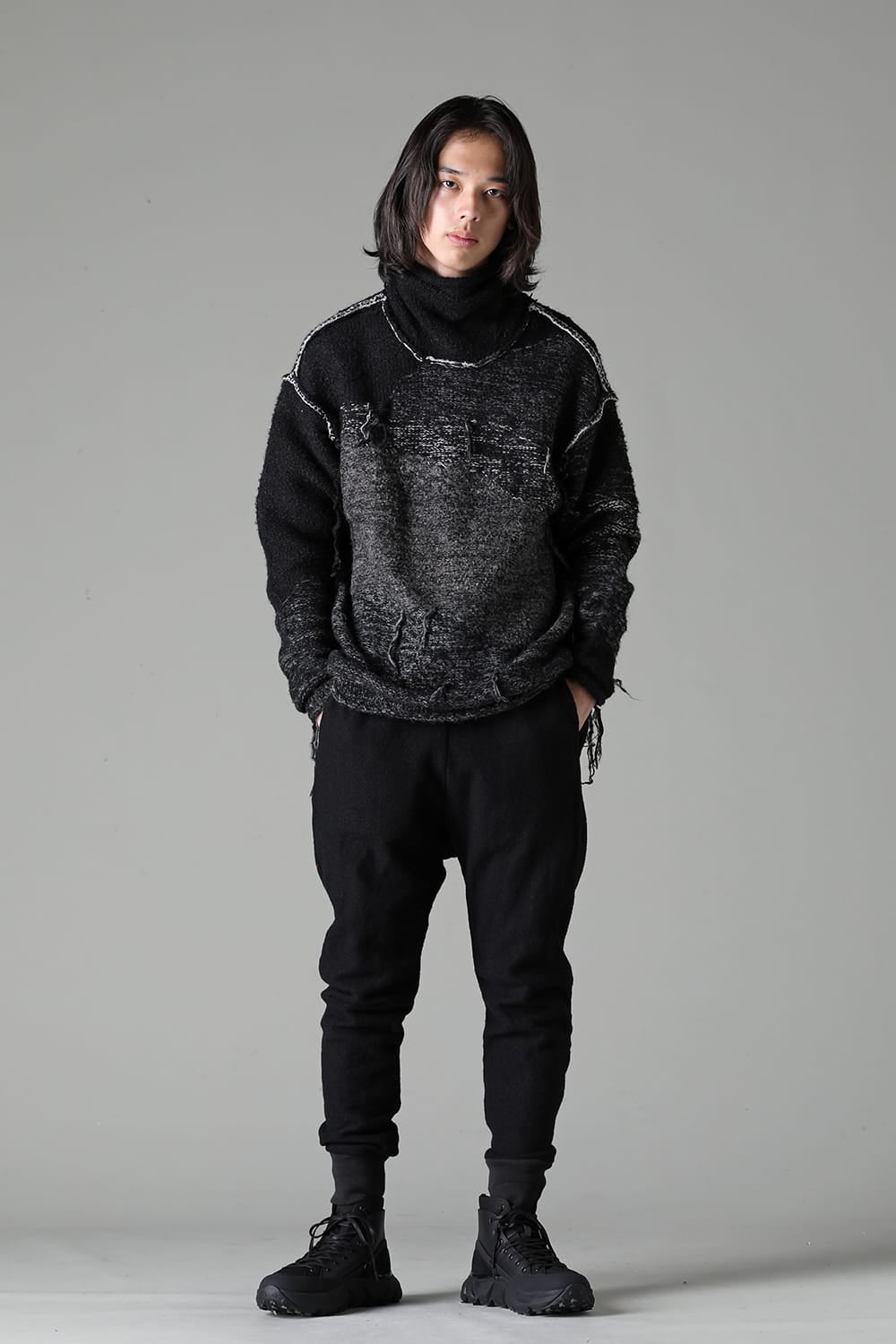 リバーシブル グランジ セーター ブラック