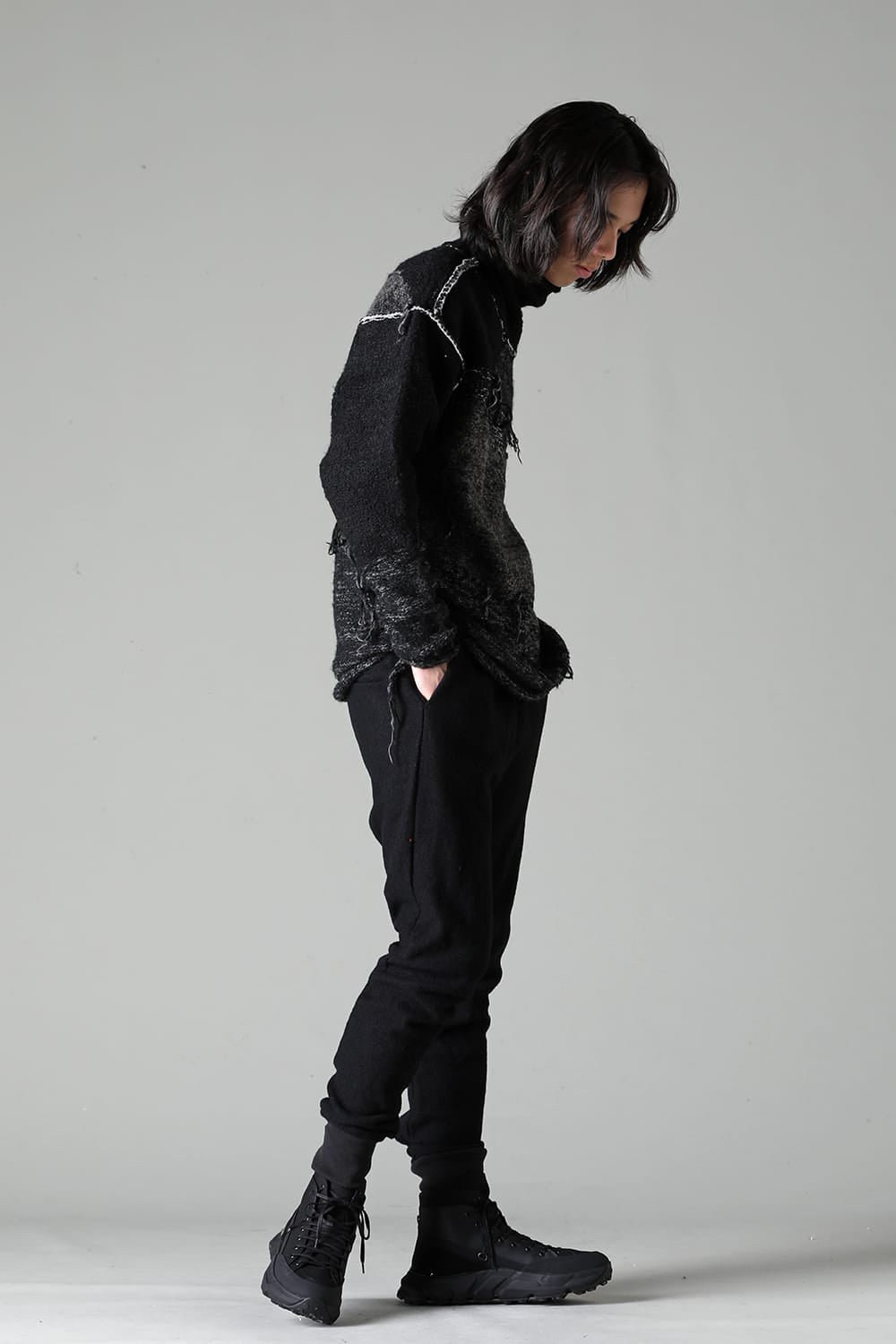 リバーシブル グランジ セーター ブラック