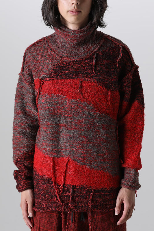 Reversible Grunge Sweater Red