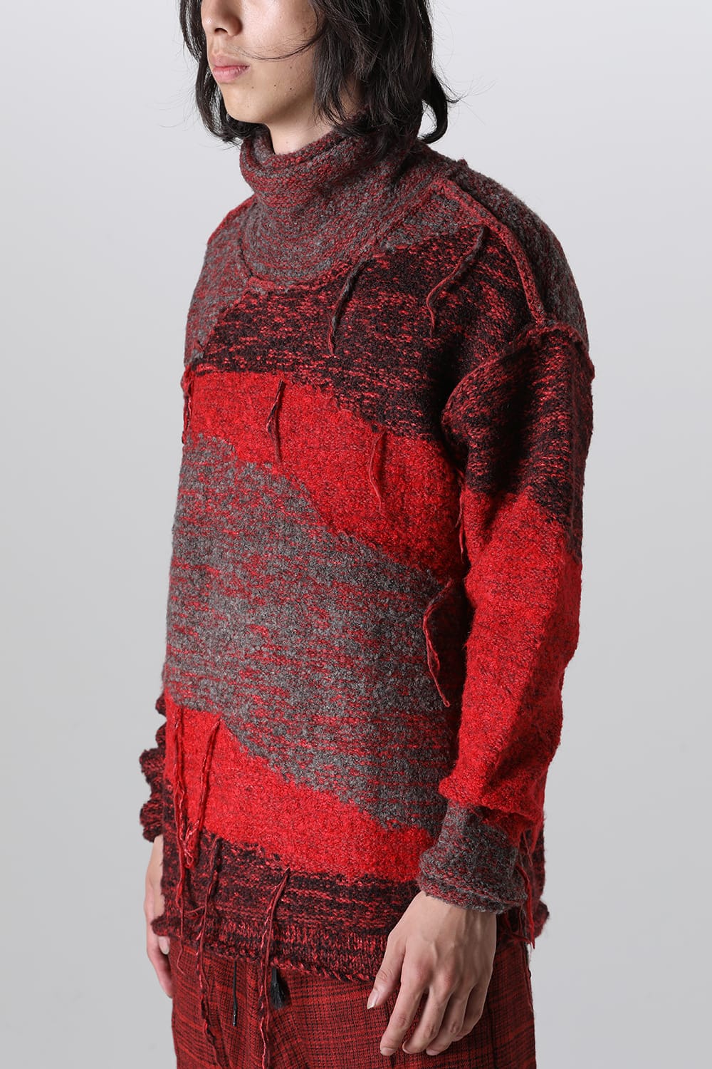 Reversible Grunge Sweater Red