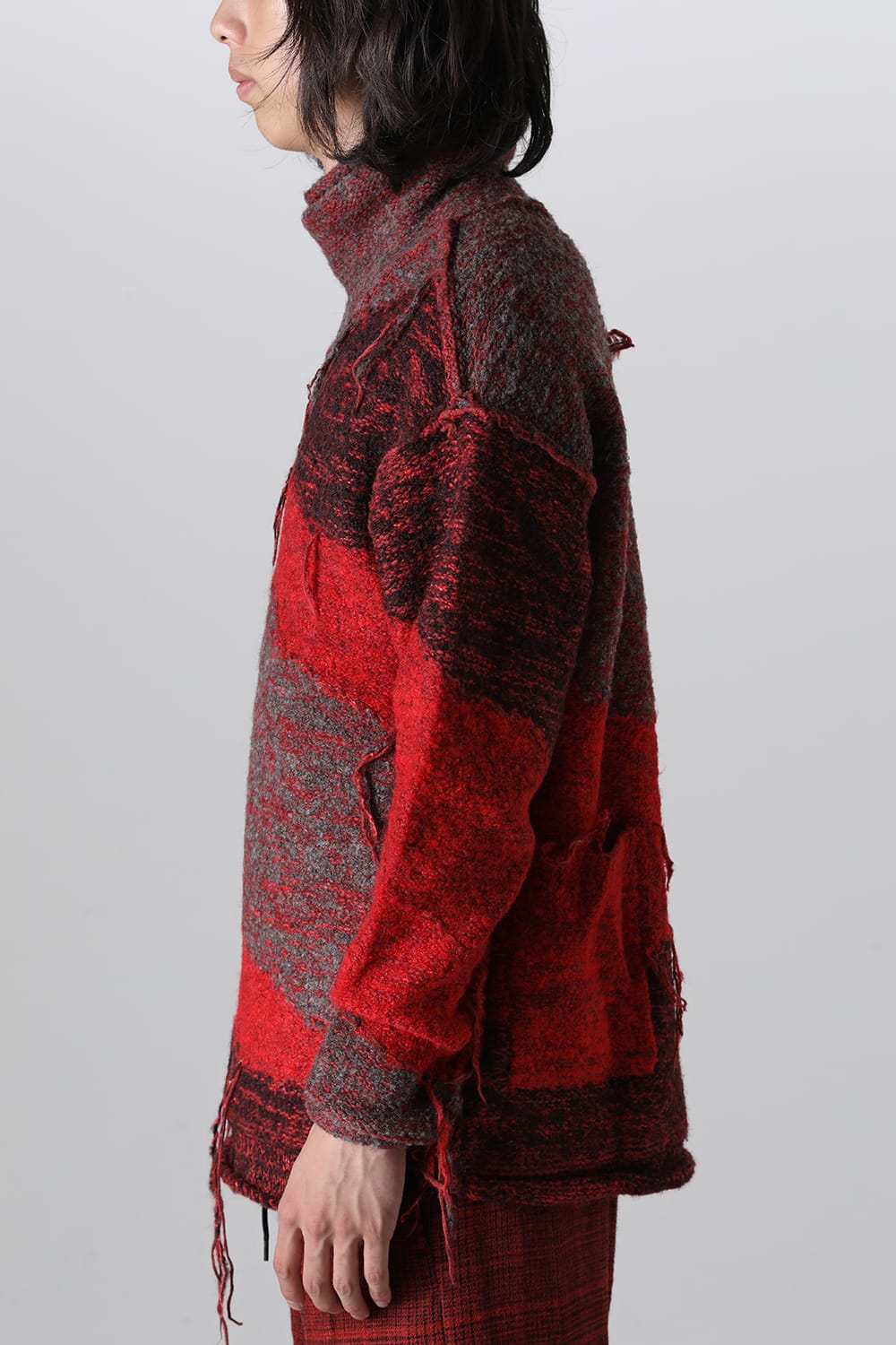 Reversible Grunge Sweater Red