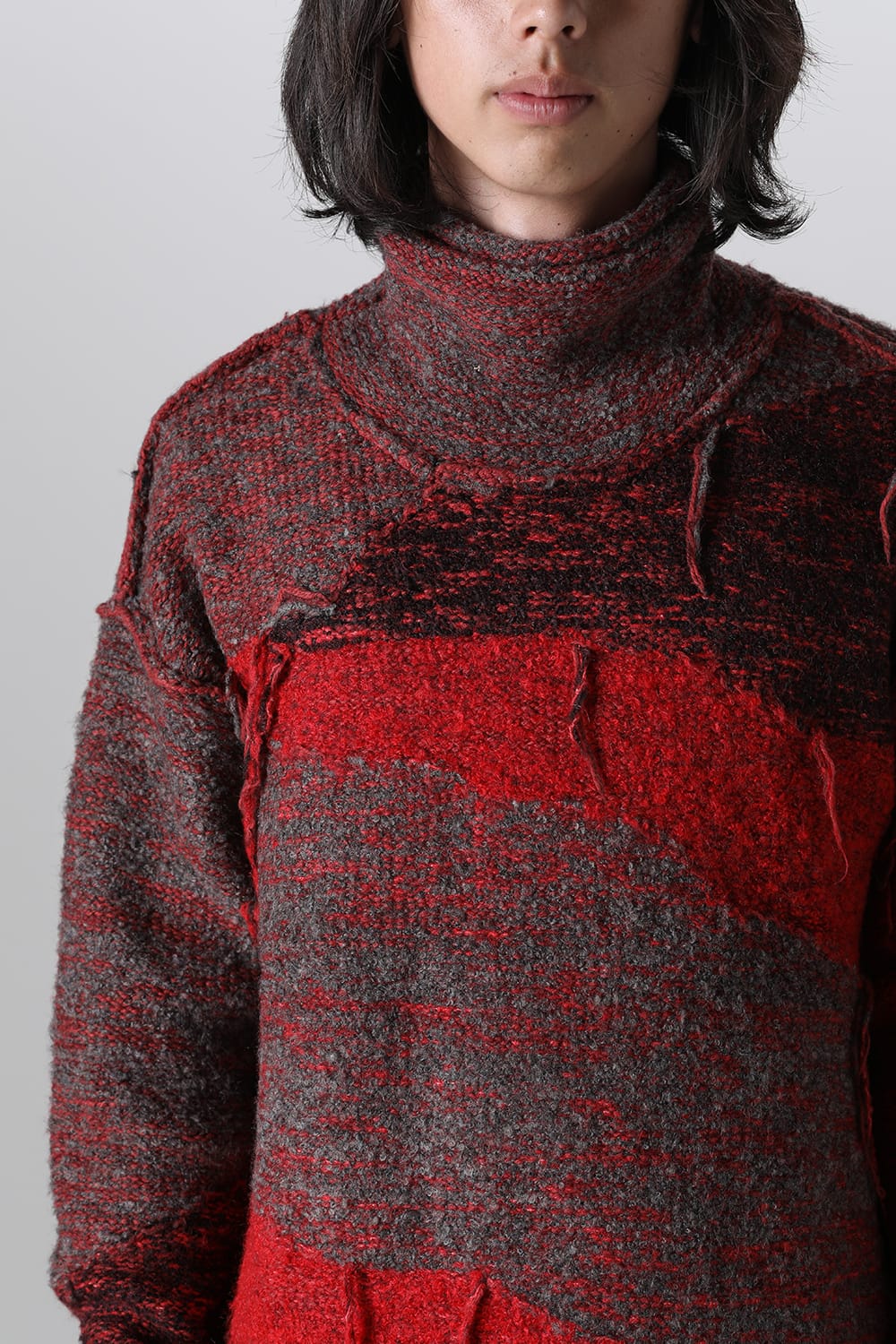 Reversible Grunge Sweater Red