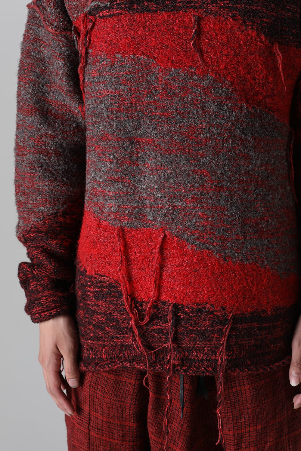 Reversible Grunge Sweater Red