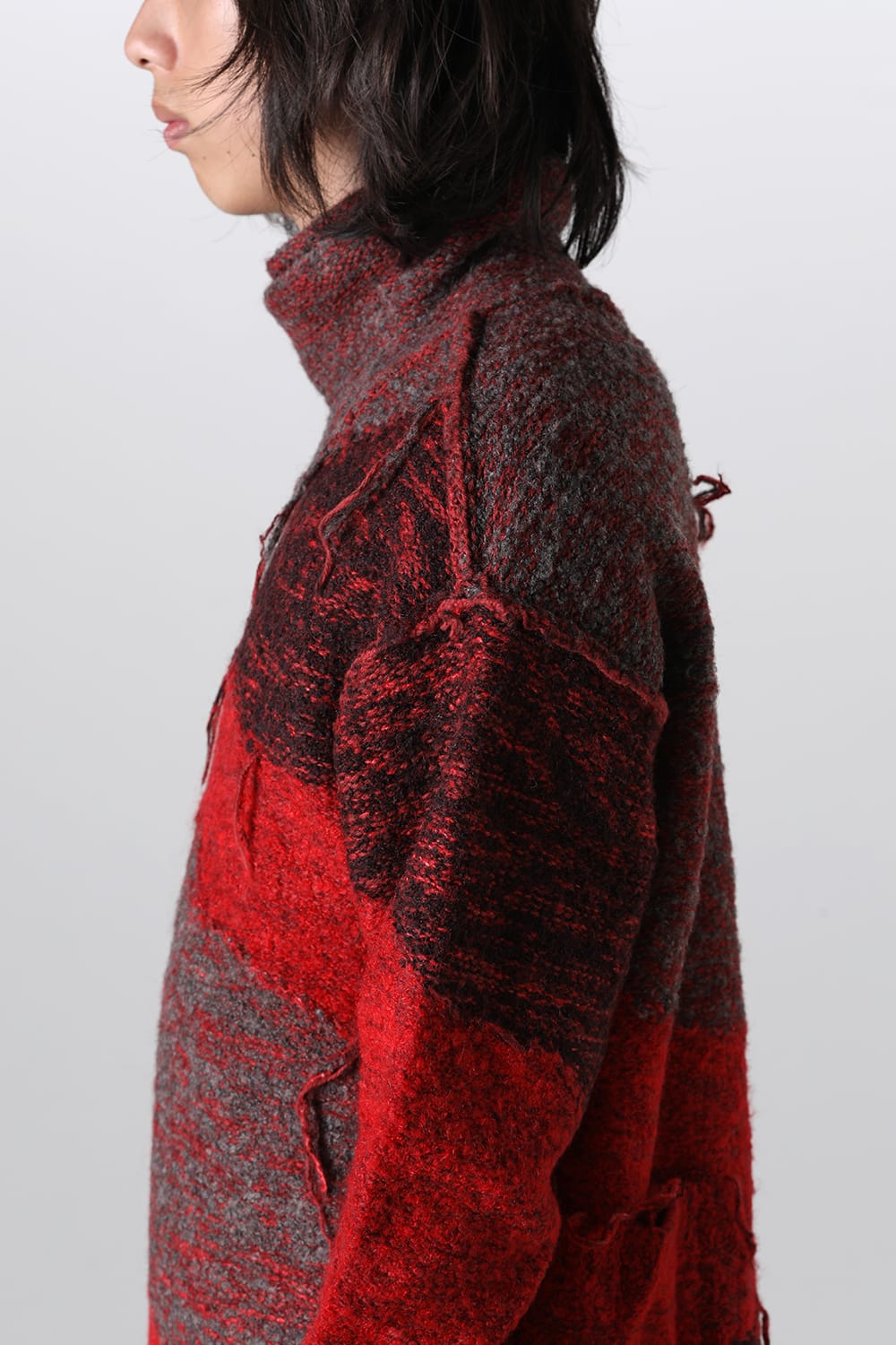 Reversible Grunge Sweater Red