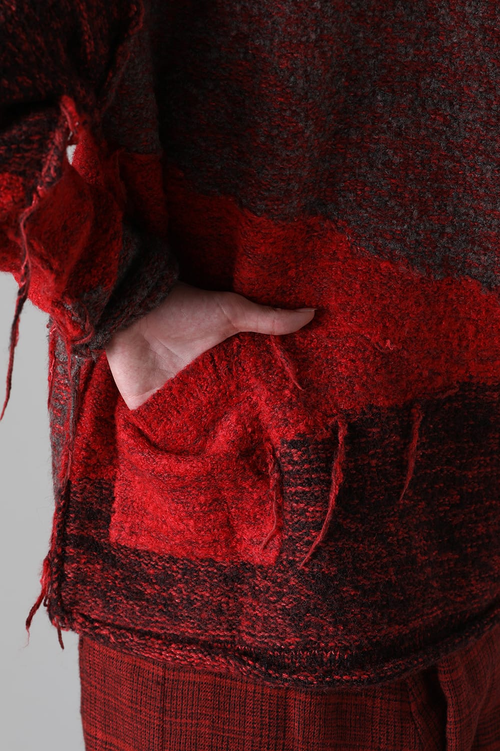 Reversible Grunge Sweater Red