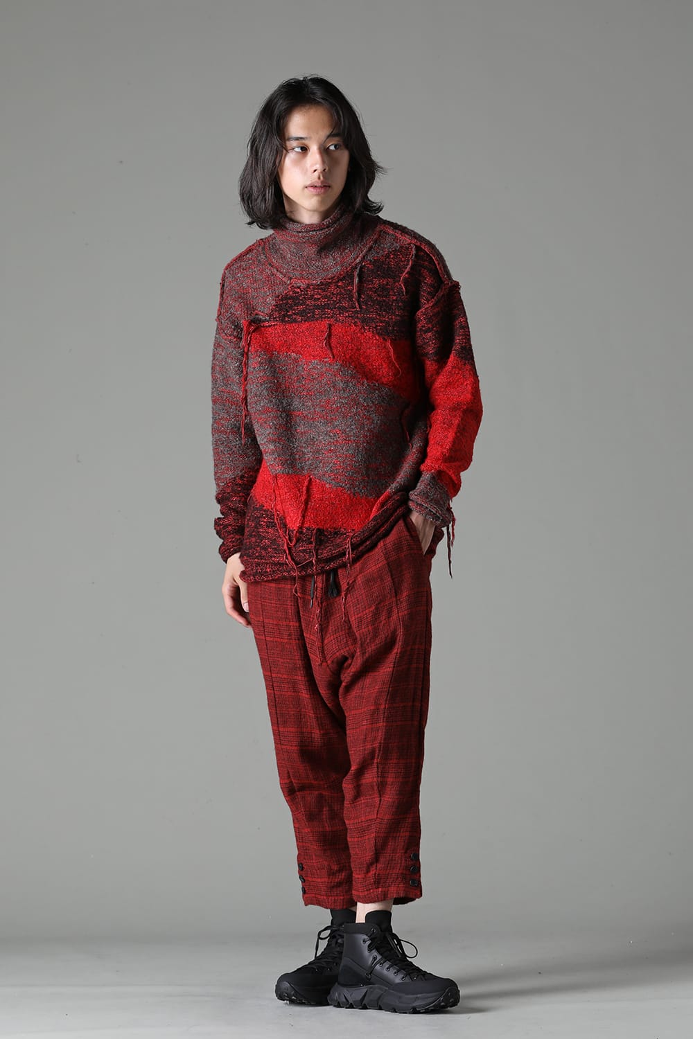 Reversible Grunge Sweater Red
