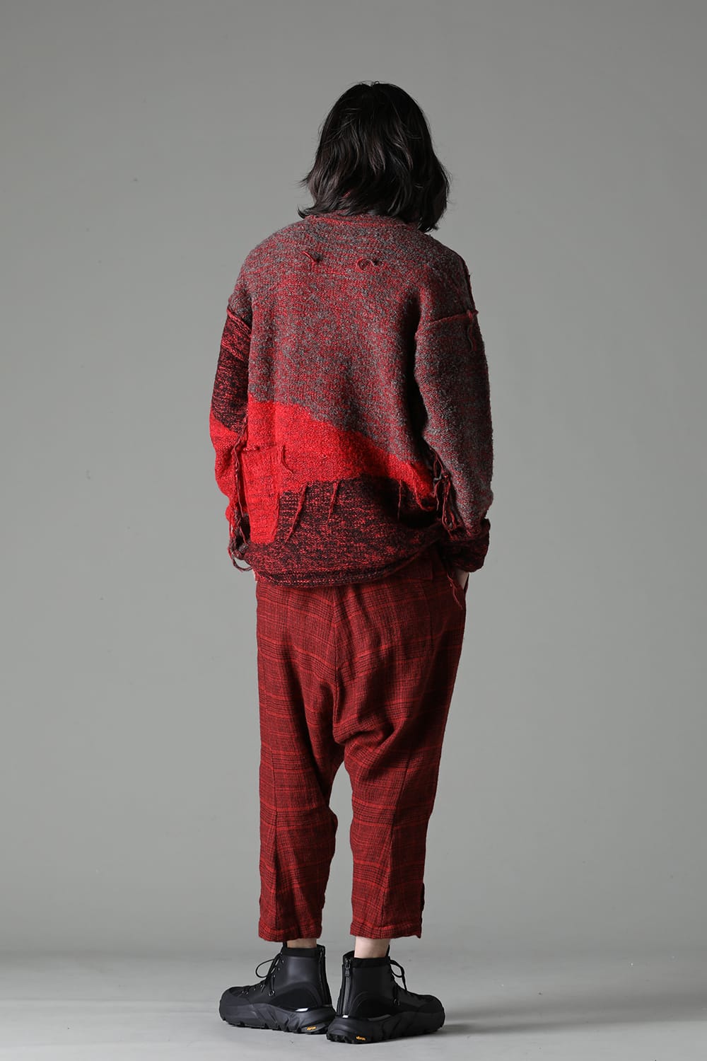 Reversible Grunge Sweater Red