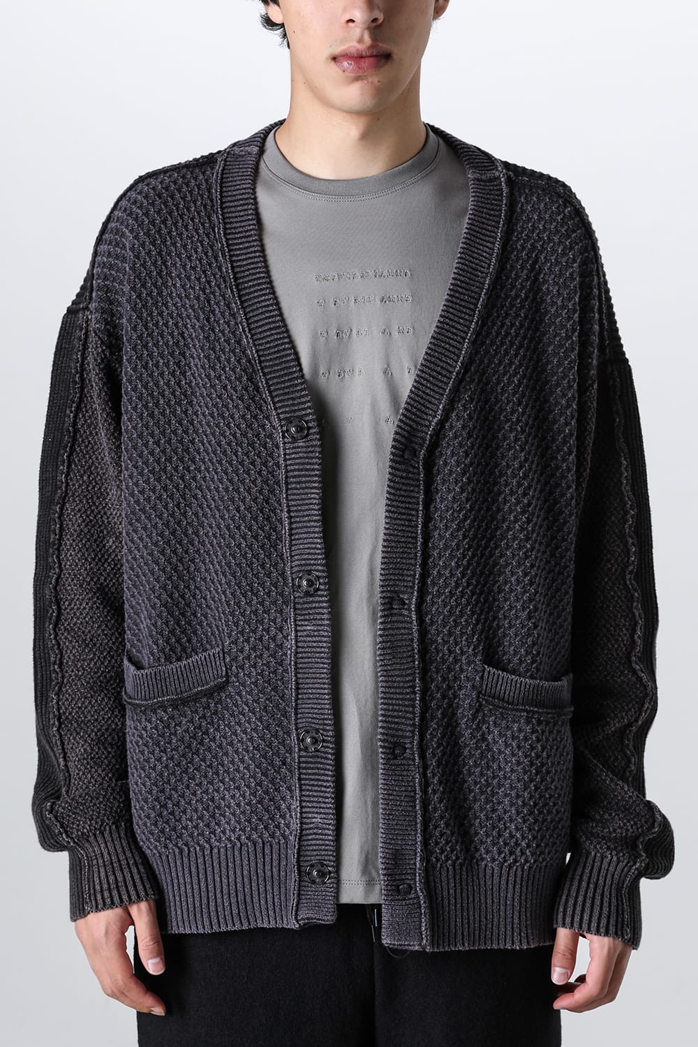 Fading Fragment Cardigan Dark Gray