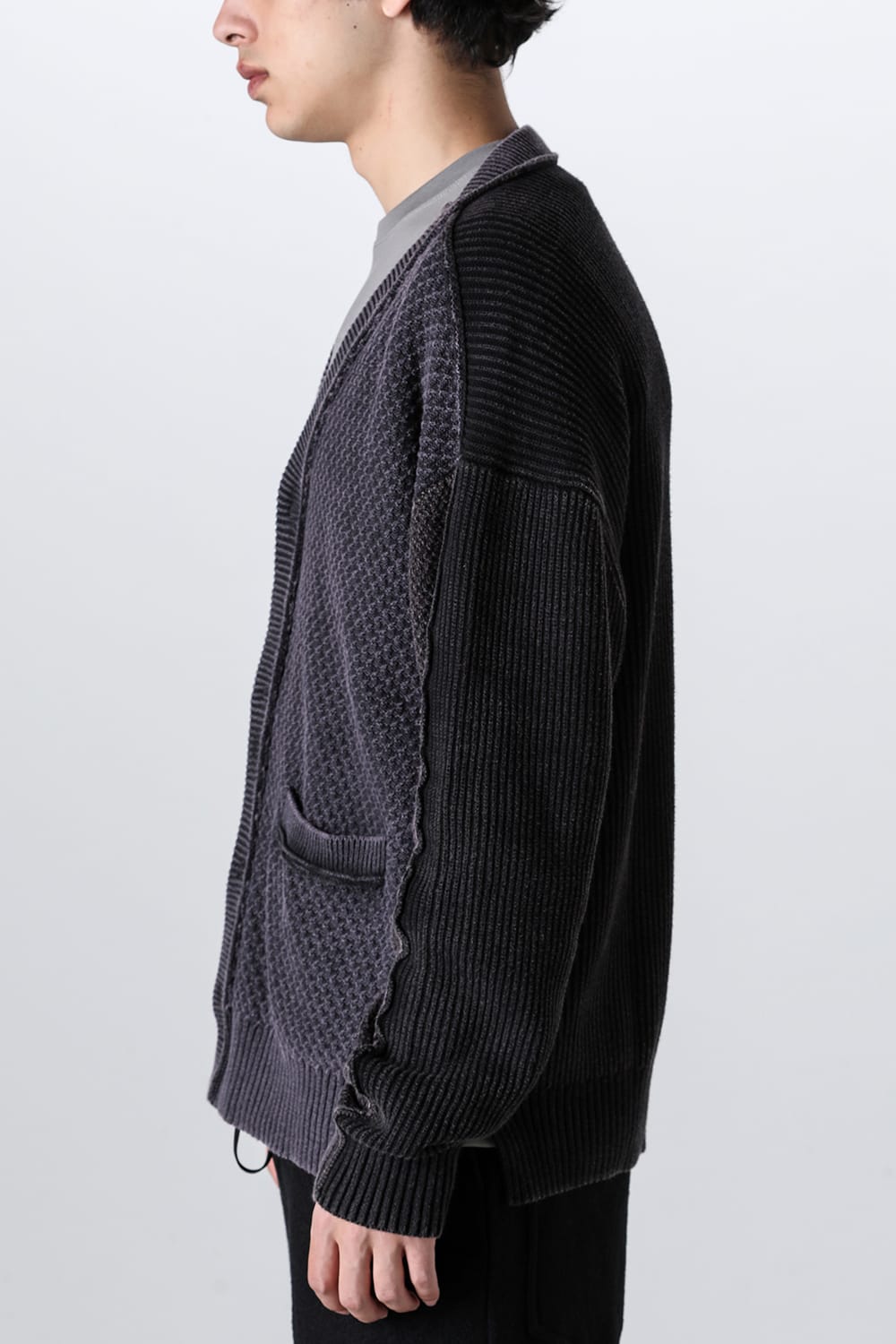 Fading Fragment Cardigan Dark Gray