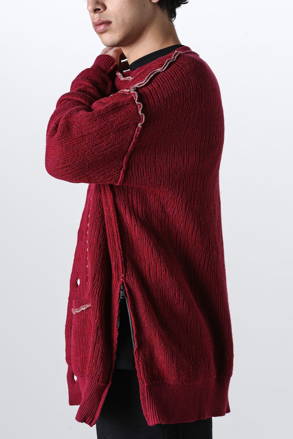 Cotton / Cashmere Cardigan Crimson