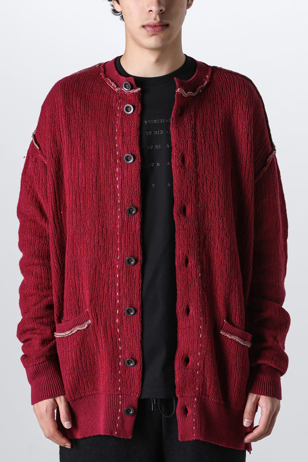 Cotton / Cashmere Cardigan Crimson