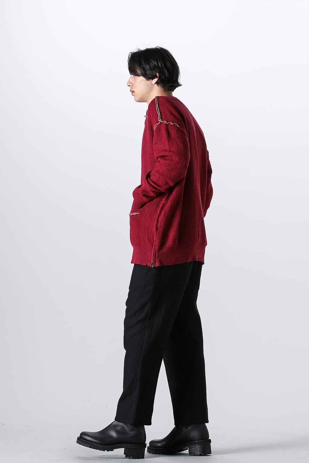 Cotton / Cashmere Cardigan Crimson