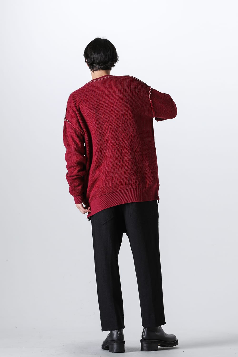 Cotton / Cashmere Cardigan Crimson