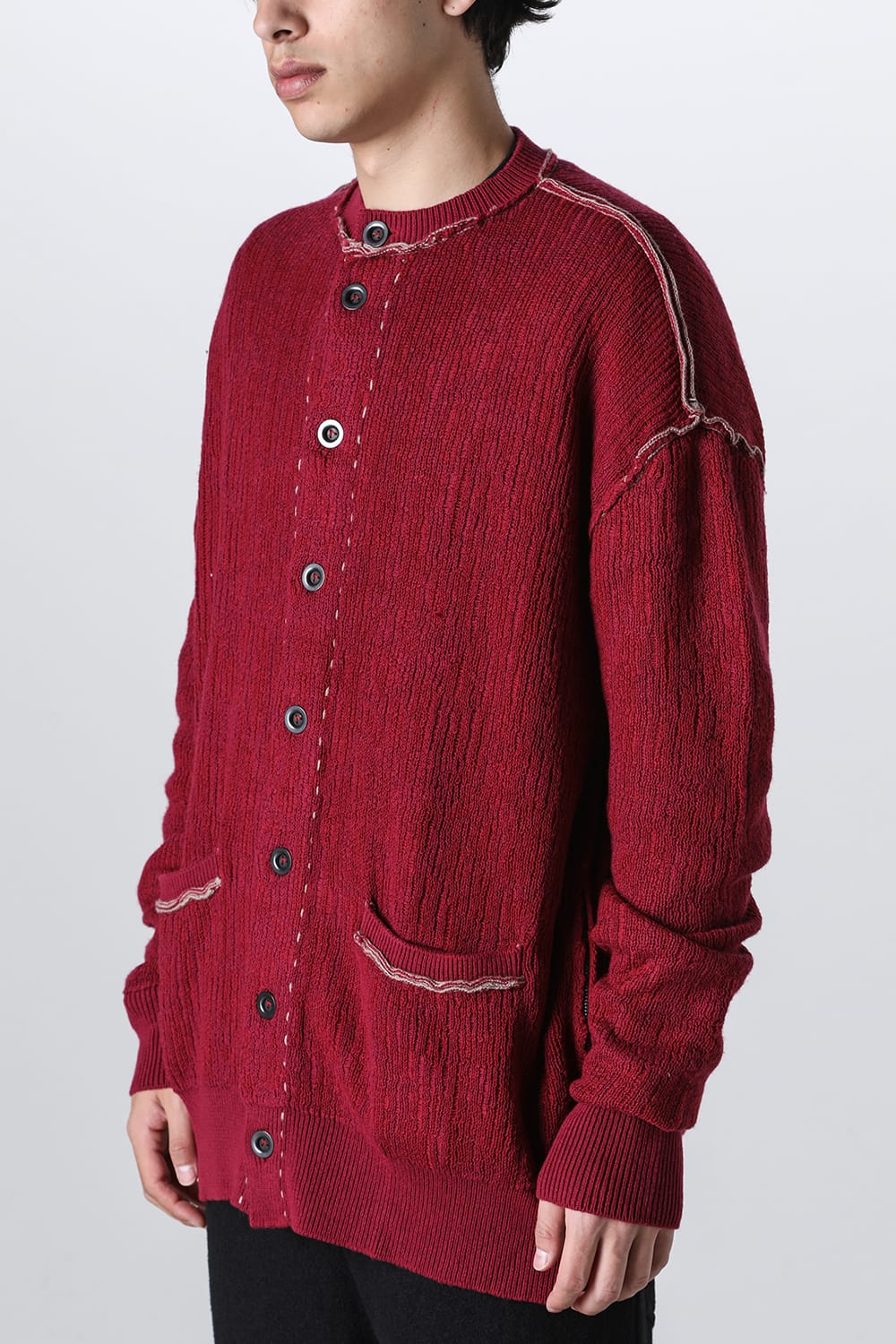 Cotton / Cashmere Cardigan Crimson