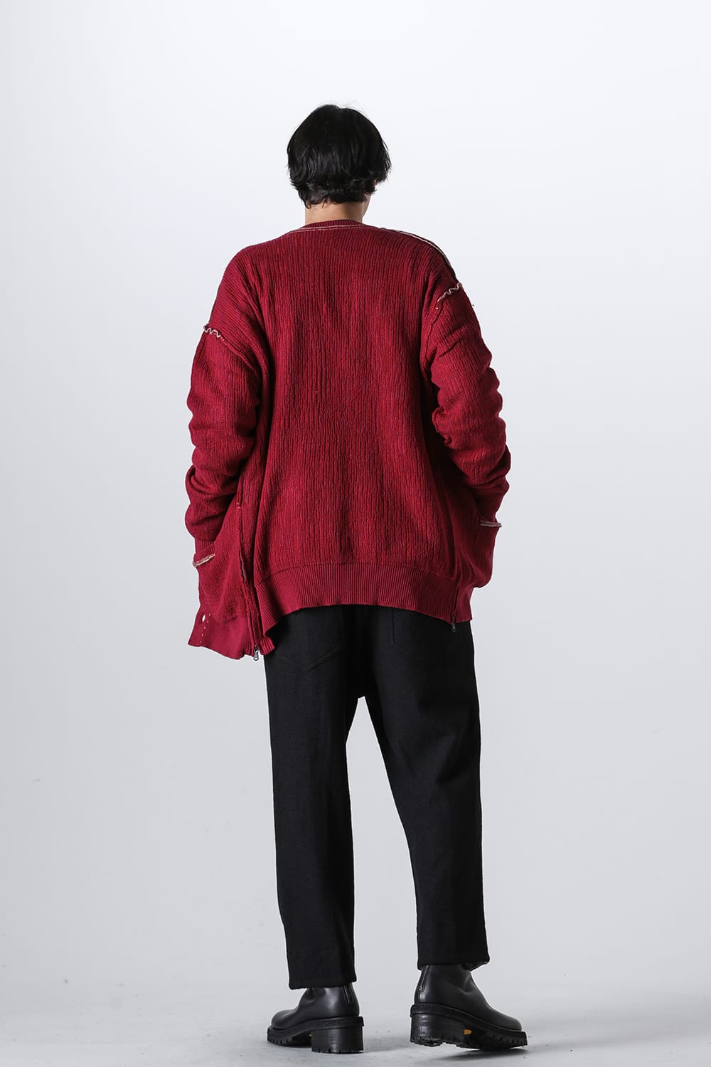 Cotton / Cashmere Cardigan Crimson