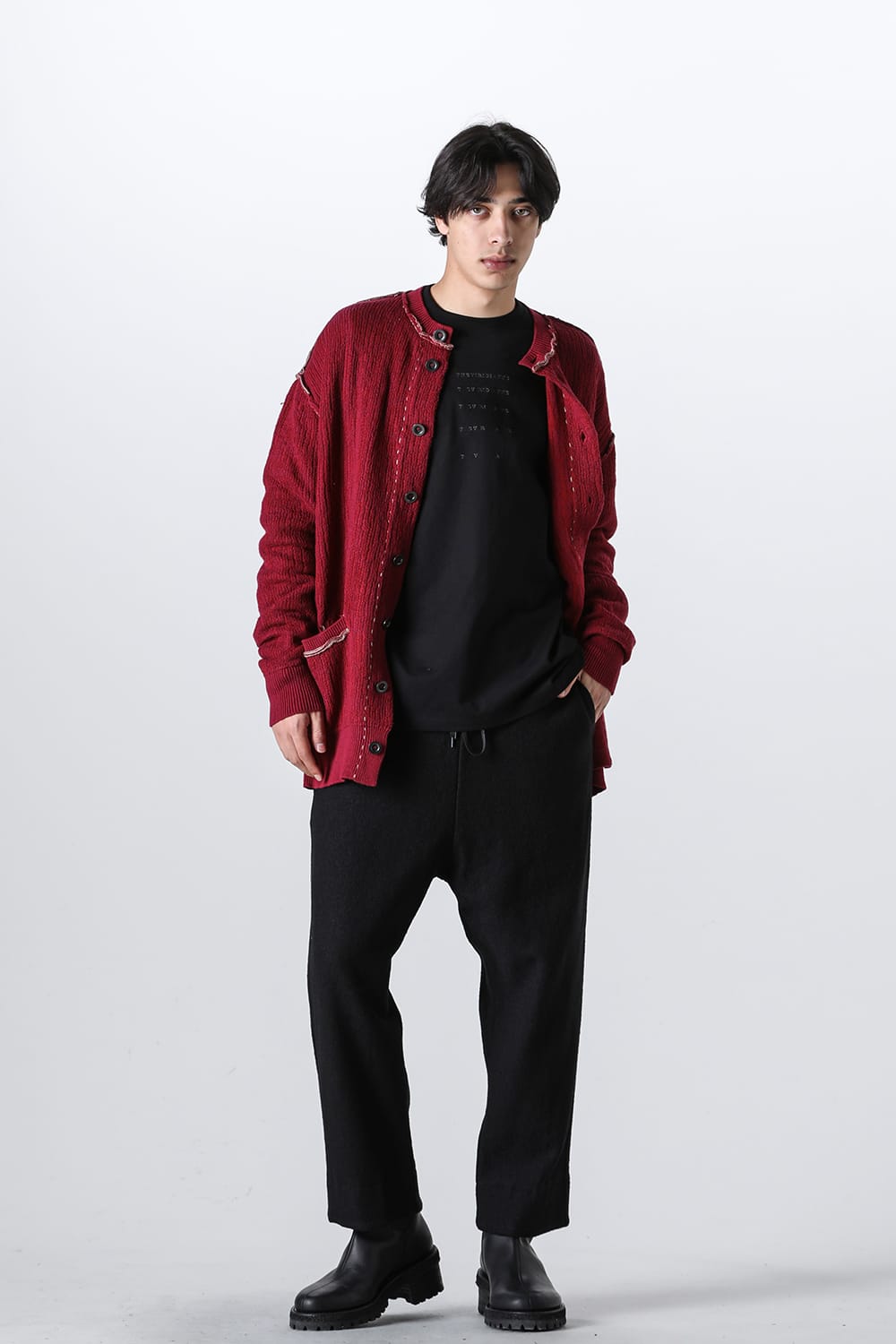 Cotton / Cashmere Cardigan Crimson