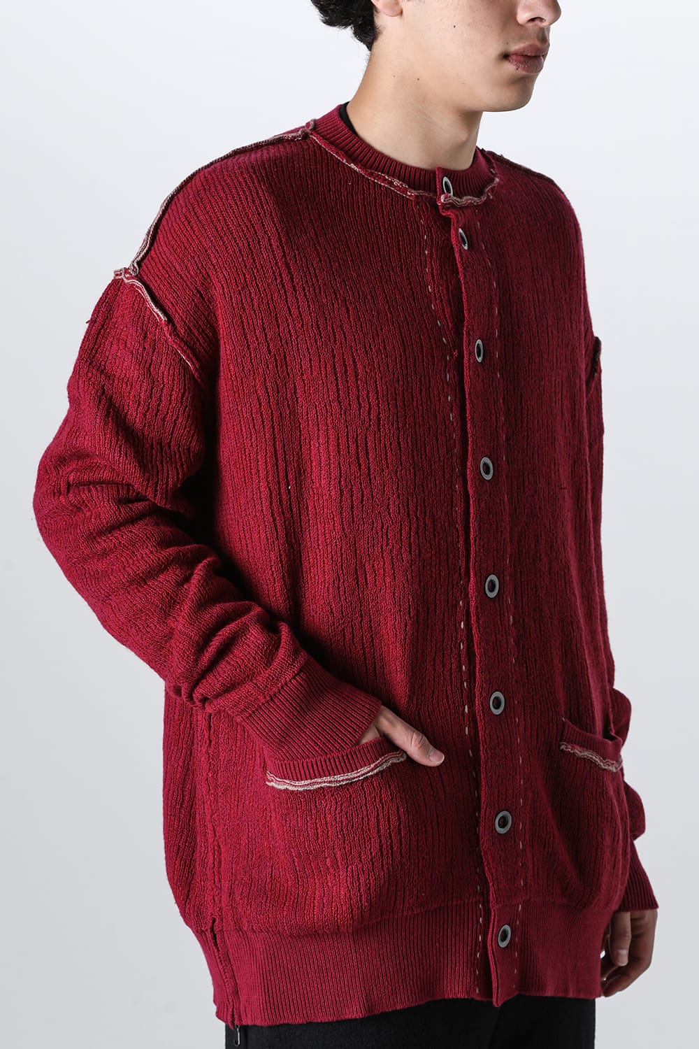 Cotton / Cashmere Cardigan Crimson