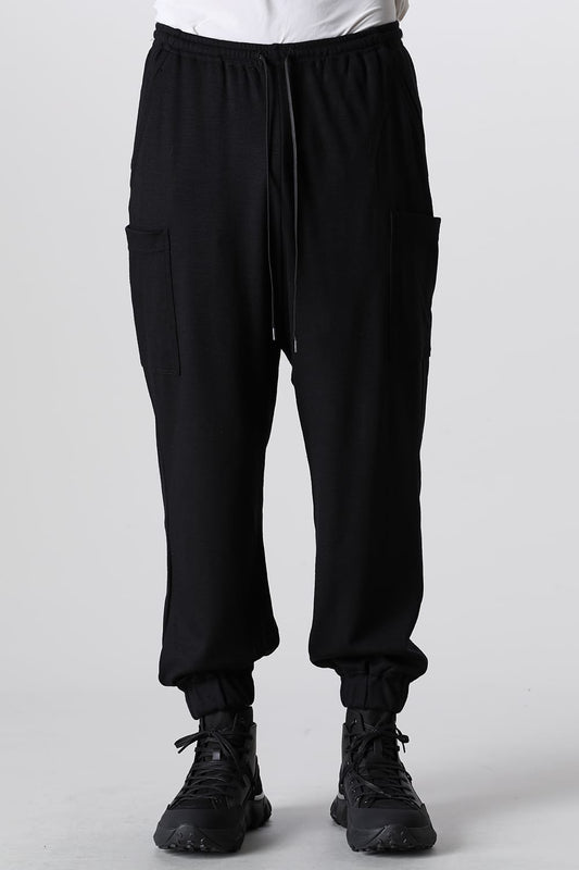 Wool Jersey Trousers Black